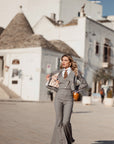Tailleur tre pezzi Jolie gessato grigio
