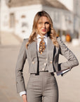 Tailleur tre pezzi Jolie gessato grigio