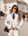 Tailleur tre pezzi jolie gessato White