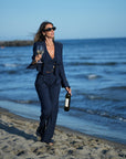 Tailleur tre pezzi Mon amour gessato blu