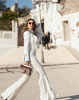 Tailleur tre pezzi jolie gessato White