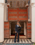 PRE - ORDER Tailleur tre pezzi Classic gessato blu