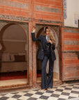 PRE - ORDER Tailleur tre pezzi Classic gessato blu
