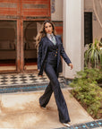 PRE - ORDER Tailleur tre pezzi Classic gessato blu