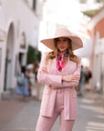 Tailleur tre pezzi Classic rosa gessato