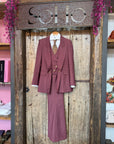 Tailleur tre pezzi Classic Bordeux chiaro gessato