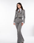 Tailleur tre pezzi Jolie gessato grigio