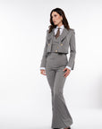 Tailleur tre pezzi Jolie gessato grigio
