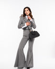 Tailleur tre pezzi Jolie gessato grigio