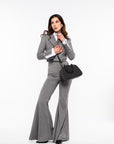 Tailleur tre pezzi Jolie gessato grigio