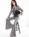 Tailleur tre pezzi Jolie gessato grigio