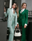 Tailleur tre pezzi Classic verde menta gessato
