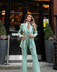 Tailleur tre pezzi Classic verde menta gessato