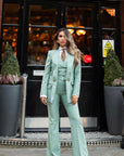 Tailleur tre pezzi Classic verde menta gessato