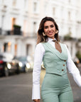 Tailleur tre pezzi Classic verde menta gessato