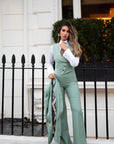 Tailleur tre pezzi Classic verde menta gessato