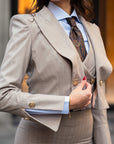 Tailleur tre pezzi New Jolie gessato beige