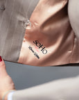 Tailleur tre pezzi New Jolie gessato beige