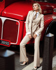 Tailleur tre pezzi Classic gessato sabbia