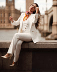 Tailleur tre pezzi Classic bianco gessato