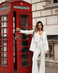 Tailleur tre pezzi Classic bianco gessato