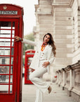 Tailleur tre pezzi Classic bianco gessato