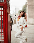 Tailleur tre pezzi Classic bianco gessato