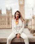 Tailleur tre pezzi Classic bianco gessato