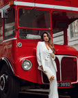 Tailleur tre pezzi Classic bianco gessato