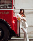 Tailleur tre pezzi Classic bianco gessato