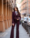 Tailleur tre pezzi new Jolie Bordeaux gessato
