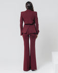 Tailleur Tre Pezzi Ilaria Gessato Bordeaux