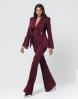 Tailleur Tre Pezzi Ilaria Gessato Bordeaux