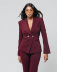 Tailleur Tre Pezzi Ilaria Gessato Bordeaux
