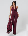 Tailleur Tre Pezzi Ilaria Gessato Bordeaux