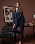 Tre pezzi New York Gessato Blu