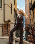 Tailleur Tre Pezzi Classic Marrone fondente Gessato