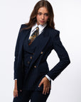 Tailleur tre pezzi Classic gessato blu