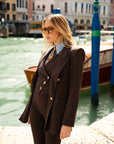Tailleur Tre Pezzi Classic Marrone fondente Gessato