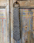 Cravatta Fantasia geometrica blu e oro
