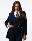 Tailleur tre pezzi Classic gessato blu