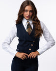 Tailleur tre pezzi Classic gessato blu
