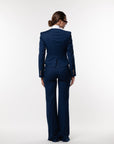 Tailleur Cleopatra gessato Blu cobalto