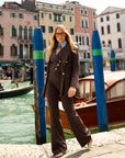 Tailleur Tre Pezzi Classic Marrone fondente Gessato