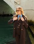 Tailleur Tre Pezzi Classic Marrone fondente Gessato