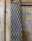 Cravatta Fantasia geometrica blu e oro