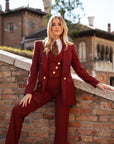 Tailleur Tre Pezzi Classic rosso veneziano Gessato
