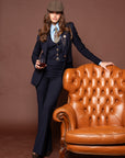Tailleur tre pezzi Baby Blu London Gessato riga marrone