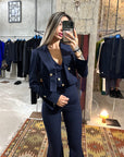 Tailleur tre pezzi Jolie Gessato Blu