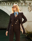 Tailleur Tre Pezzi Classic Marrone fondente Gessato